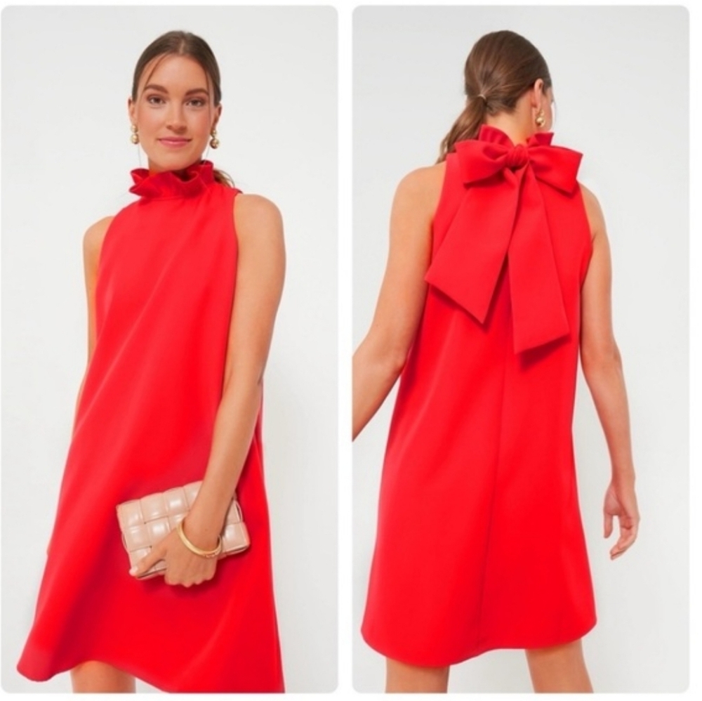 Tuckernuck Red Sleeveless Bow-Back Mini Dress